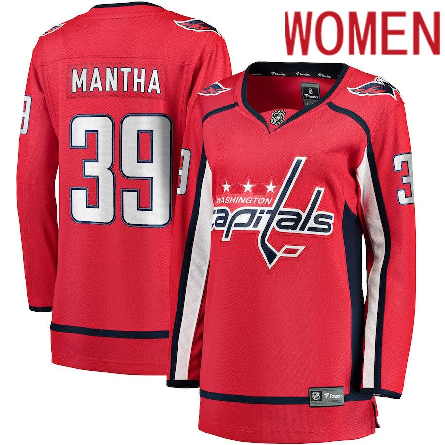 Women Washington Capitals #39 Anthony Mantha Fanatics Branded Red Home Breakaway Replica NHL Jersey->women nhl jersey->Women Jersey